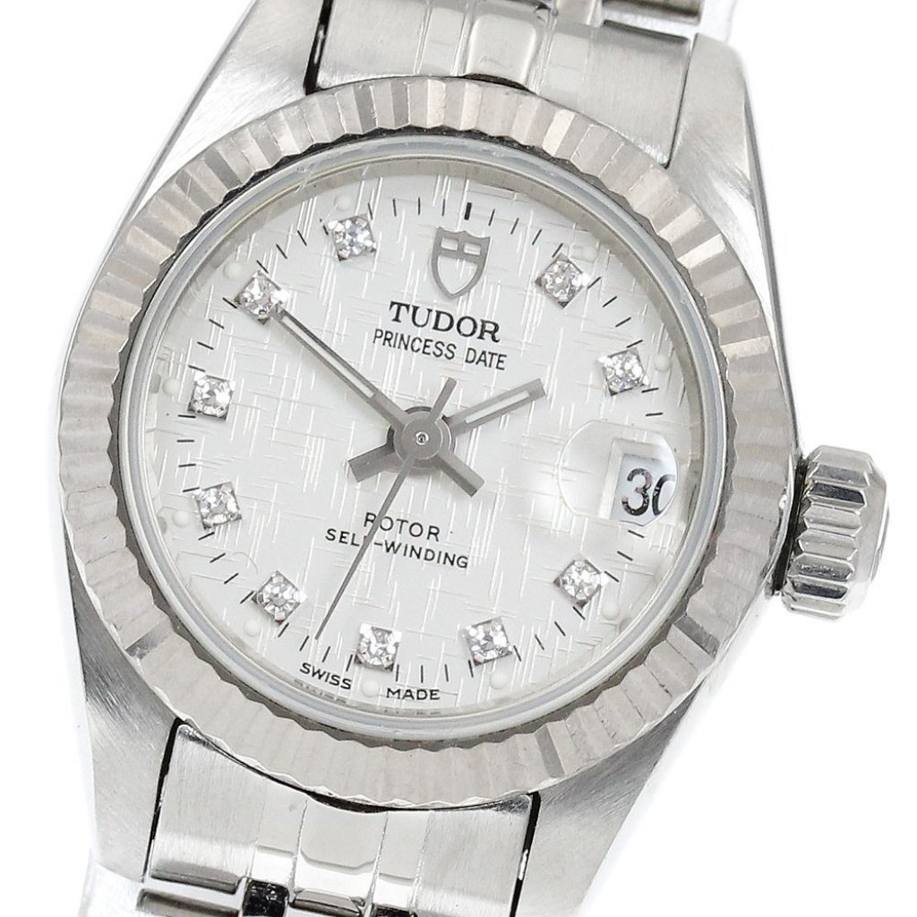 Tudor Princess Date 92514 10p Diamond Silver Dial Automatic Ladies Watch899199